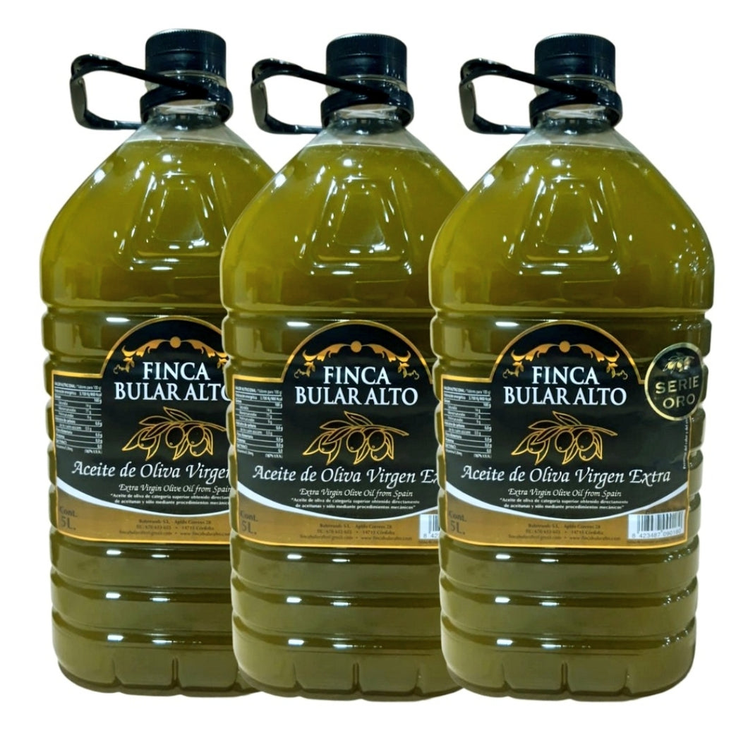 Aceite de oliva virgen extra SIN FILTRAR (3 garrafas de 5 litros) cosecha 2023 - 2024